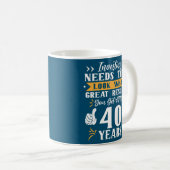Mug 40 ans Funny 40e anniversaire Stock Investisseur (Devant droit)