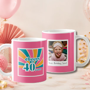 Mug 40 ans Joyeux 40 ans rose