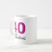 Mug 40 et anniversaire de parties scintillantes roses (Devant gauche)