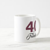 Mug 40 et fabuleuse Parties scintillant pourpre 40e an (Devant droit)