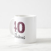 Mug 40 et fabuleuse Parties scintillant pourpre 40e an (Devant gauche)