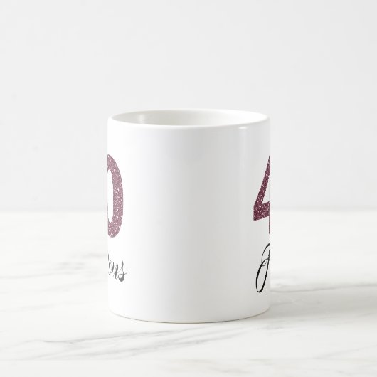Mug 40 et fabuleuse Parties scintillant pourpre 40e an (Centre)