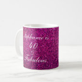 Mug 40 Et Fabuleux Anniversaire Rose Purple Parties sc (Devant gauche)