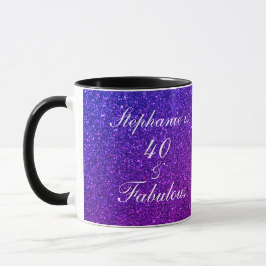 Mug 40 Et Fabuleux Anniversaire Rose violet Parties sc (Gauche)