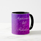Mug 40 Et Fabuleux Anniversaire Rose violet Parties sc (Devant droit)