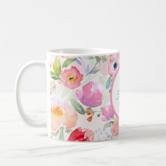 Mug 40 et fabuleux boho rose aquarelle (Gauche)