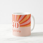 Mug "40 et fabuleux", cadeau d'anniversaire rétro (Devant droit)