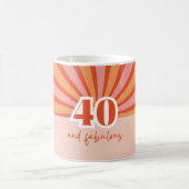 Mug "40 et fabuleux", cadeau d'anniversaire rétro (Centre)