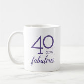 Mug 40 et fabuleux cadeau d'anniversaire violet (Gauche)