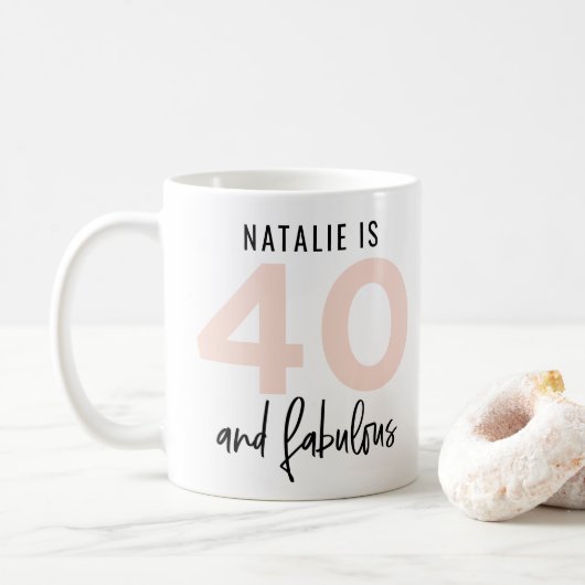 Mug 40 et fabuleux cadeau de typographie audacieux (Avec donut)