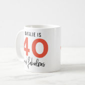 Mug 40 et fabuleux cadeau de typographie audacieux (Devant gauche)