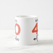 Mug 40 et fabuleux cadeau de typographie audacieux (Centre)