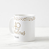 Mug 40 et fabuleux confetti or à 40 ans (Devant gauche)