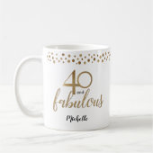 Mug 40 et fabuleux confetti or à 40 ans (Gauche)