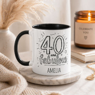 Mug 40 et Fabuleux Doodle Joyeux Anniversaire