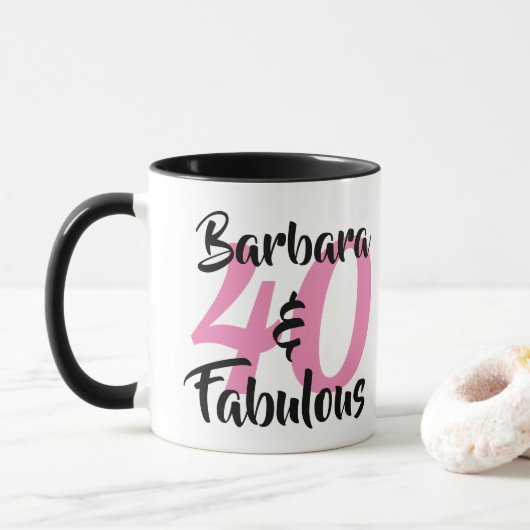 Mug 40 et fabuleux fête d'anniversaire personnalisée (Avec donut)