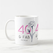 Mug 40 et fabuleux Pink Floral fête du 40e anniversair (Gauche)