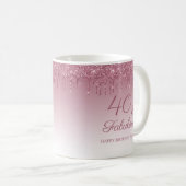 Mug 40 et fabuleux Rose Gold rose Parties scintillant  (Devant droit)
