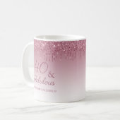 Mug 40 et fabuleux Rose Gold rose Parties scintillant  (Devant gauche)