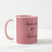 Mug 40 Et Fabulous Anniversaire Rose Pink Blush Cute (Gauche)