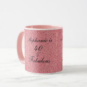Mug 40 Et Fabulous Anniversaire Rose Pink Blush Cute (Devant gauche)