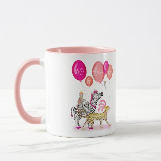Mug 40 et Fabulous glamour animaux d'anniversaire tass (Gauche)