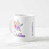 Mug 40 et texte fabuleux - Aquarelle Bouquet floral (Devant gauche)
