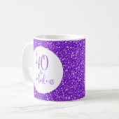 Mug 40 & Fabuleux anniversaire Sparkly Purple Parties  (Devant gauche)