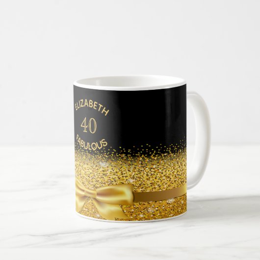 Mug 40 fabuleux arc en or noir (Devant droit)