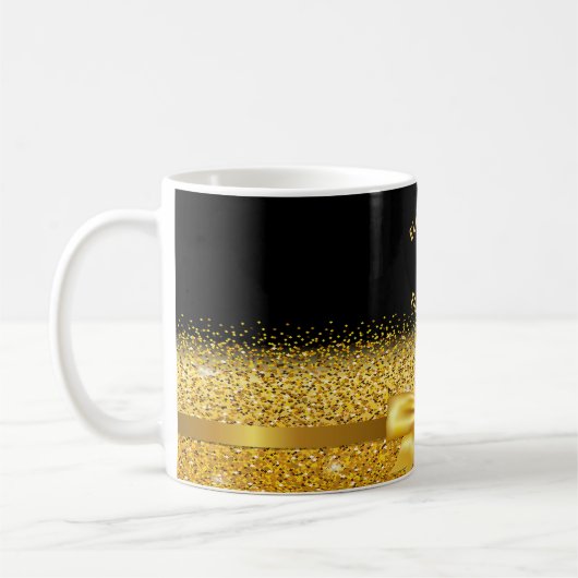Mug 40 fabuleux arc en or noir (Gauche)