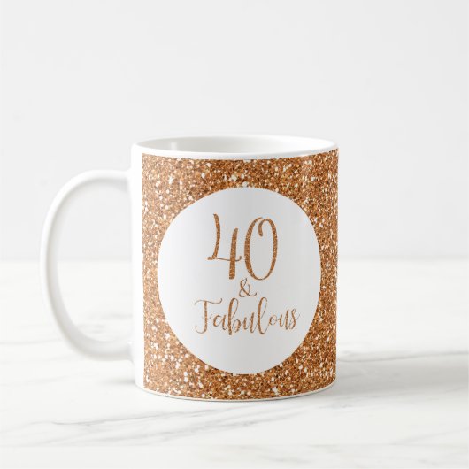 Mug 40 & Fabuleux Birthday Gold Parties scintillant (Gauche)