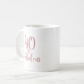 Mug 40 & Fabuleux Rose Gold Parties scintillant Typogr (Devant gauche)