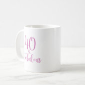 Mug 40 & Fabulous Parties scintillant rose (Devant gauche)