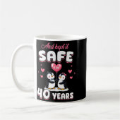 Mug 40 Years Wedding Anniversary Penguin Couples Match (Gauche)