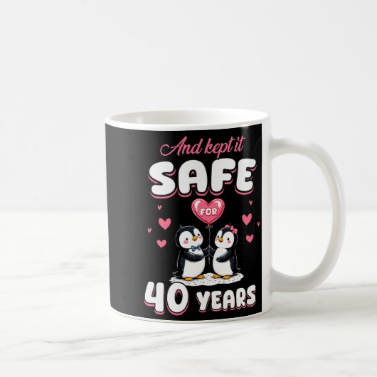 Mug 40 Years Wedding Anniversary Penguin Couples Match (Droite)
