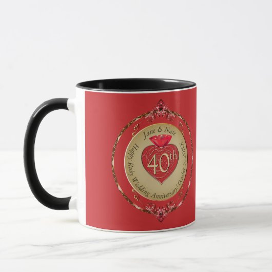 Mug 40e/15e anniversaire du Mariage Ruby (Gauche)
