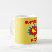 Mug 40e anniversaire Amusants Superhero thème (Devant gauche)
