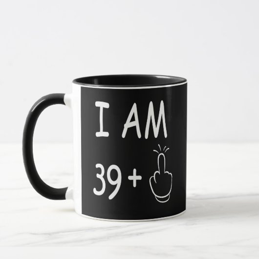 Mug 40e anniversaire, Anniversaire drôle (Gauche)