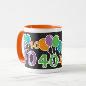 Mug 40e anniversaire coloré (Devant gauche)