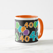 Mug 40e anniversaire coloré (Devant droit)