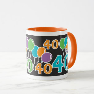Mug 40e anniversaire coloré