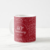 Mug 40e anniversaire de mariage Cœurs de rubis (Devant gauche)