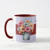 Mug 40e anniversaire de rubis fleurs noms pourpre (Gauche)