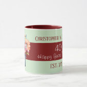 Mug 40e anniversaire de rubis fleurs noms vert (Centre)