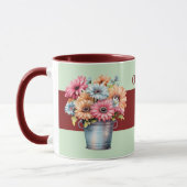 Mug 40e anniversaire de rubis fleurs noms vert (Gauche)