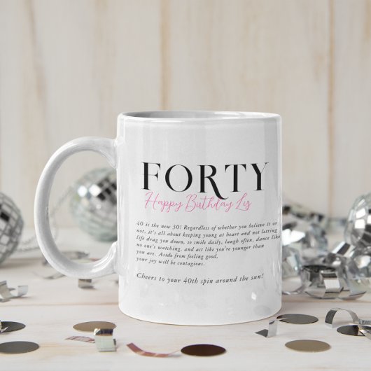 Mug 40e anniversaire de style moderne