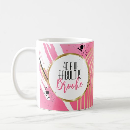 Mug 40e anniversaire fabuleux pour son or noir rose (Gauche)
