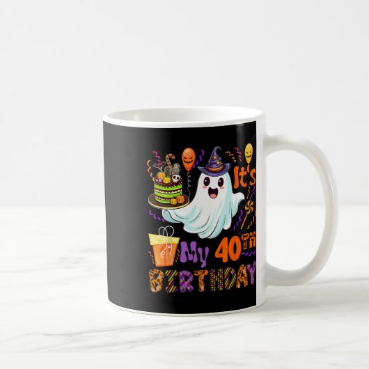 Mug 40e anniversaire Halloween Boo Ghost Fière 40 ans  (Droite)