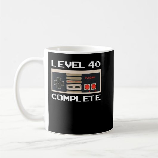 Mug 40e anniversaire Idées niveau 40 Gamer complet (Gauche)