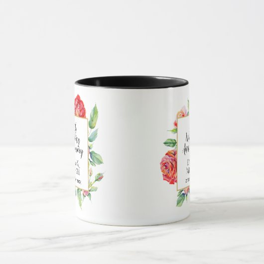 Mug 40e anniversaire Mariage cadeau - Ruby Red Roses (Centre)